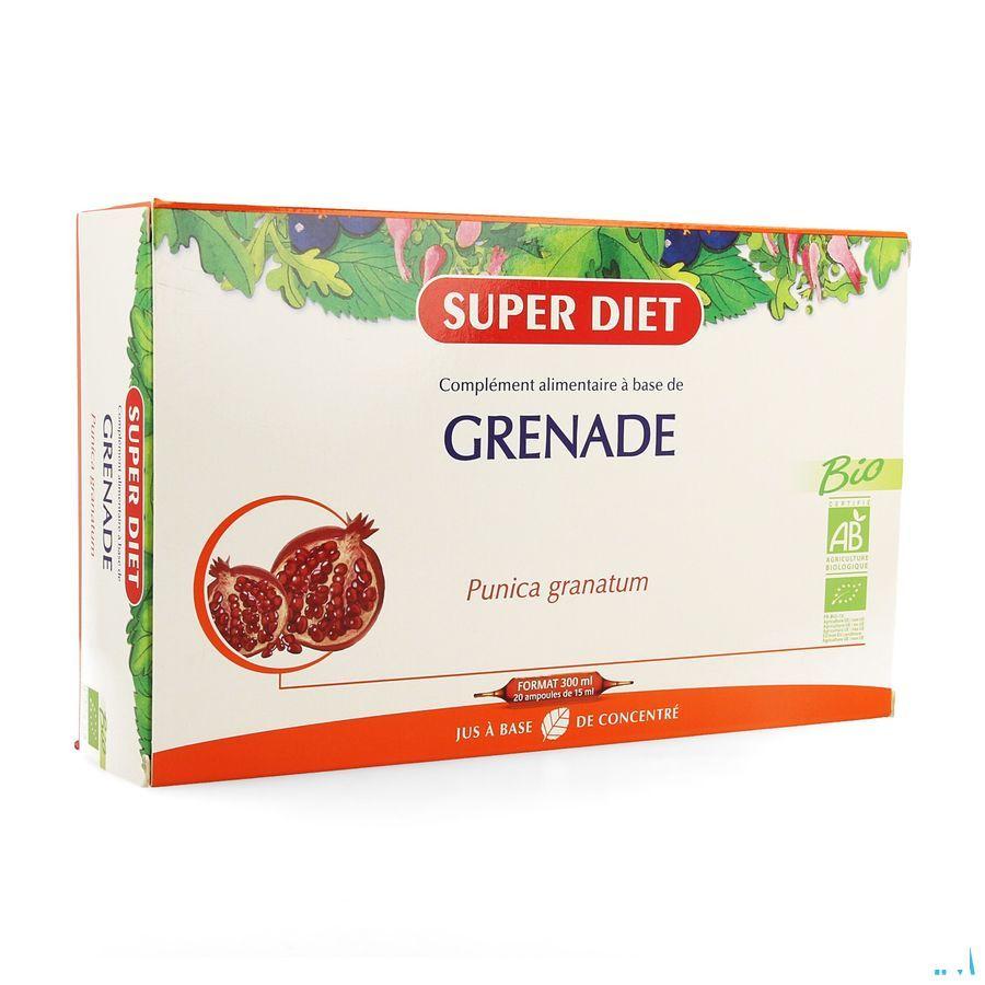 Super Diet Granaatappel Bio Ampullen 20x15 ml  -  Superdiet Laboratoires