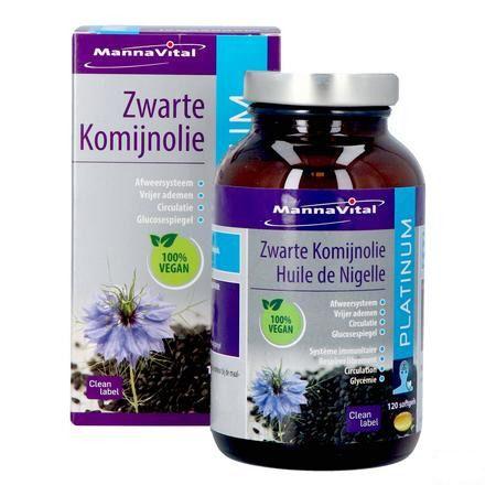 Mannavital Omega 3 Zwarte Komijnolie V-Caps 120