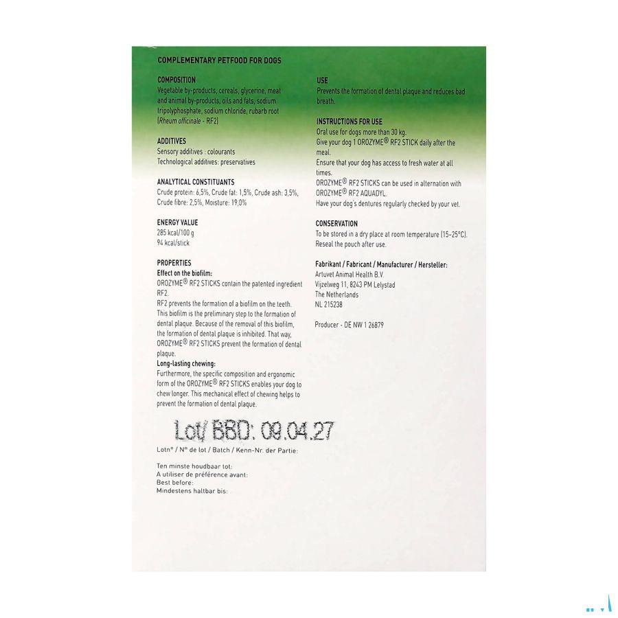 Orozyme Rf2 Sticks Appetents Chien Large 28  -  Ecuphar