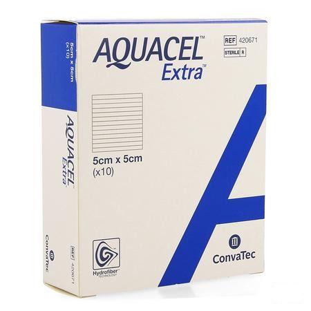 Aquacel Extra Verband Hydrofiber + versterk. 5x 5cm 10  -  Convatec