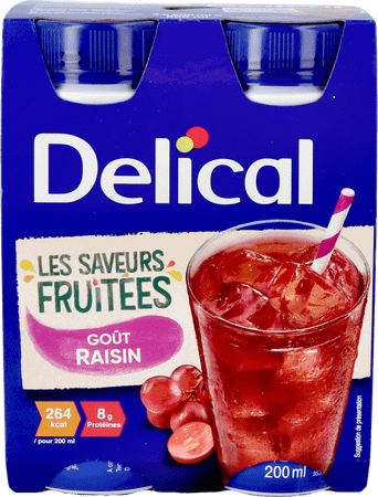 Delical Fruitdrink Druiven 4 x 200 ml