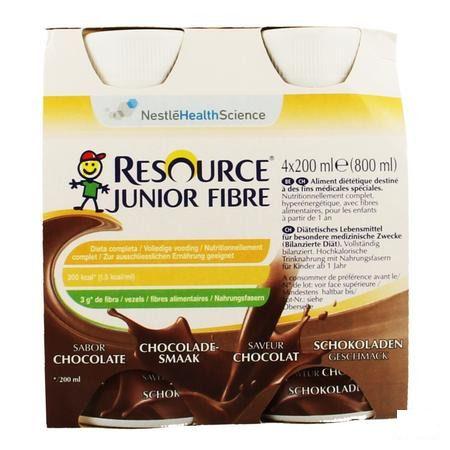 Resource Junior Fibre Chocolade 4x200 ml  -  Nestle