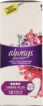 Always Discreet Incontinence Liners Plus Spx18