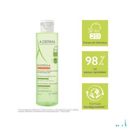 Aderma Exomega Control Reinigingsgel 2in1 200 ml  -  Aderma