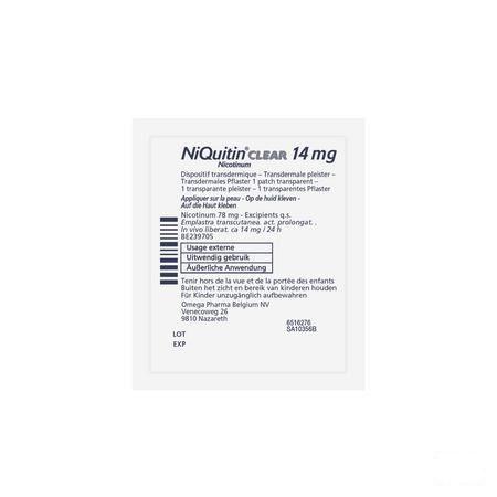 Niquitin Clear Patches 21 X 14 mg