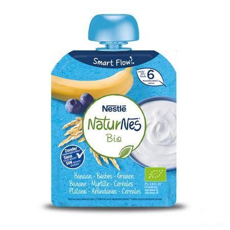 Naturnes Bio Yaourt Banane Myrtille Cereales 90 gr  -  Nestle