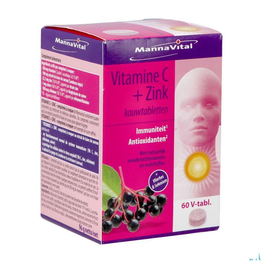 Mannavital Vitamine C + Zinc Comp A Croquer 60