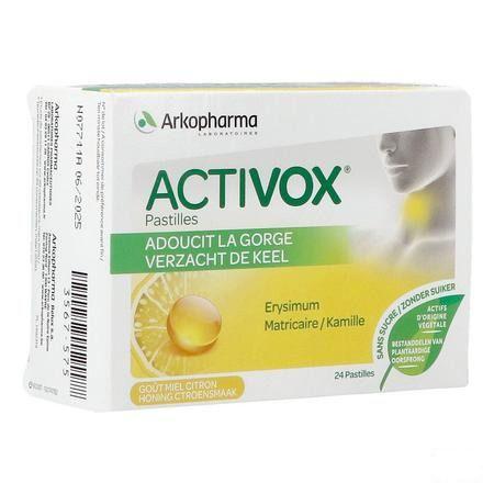 Activox Adouccissant Gorge Miel Citron Pastille 24