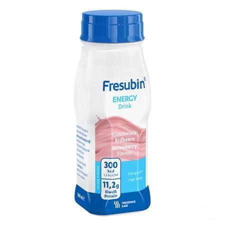 Fresubin Energy Drink Fraise Flacon 4x200 ml  -  Fresenius