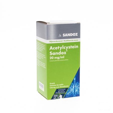 Acetylcysteine Sandoz Drank Suspensie 200 ml 20 mg/ml