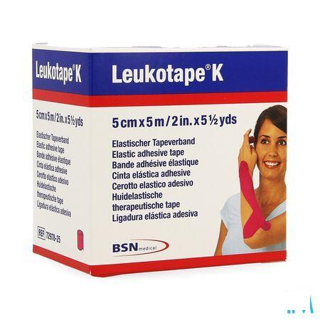 Leukotape K Kleefwindel Elast Roze 5cmx5m 1