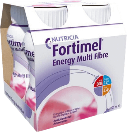 Fortimel Energy Multi Fibre Aardbei 4x200 ml  -  Nutricia