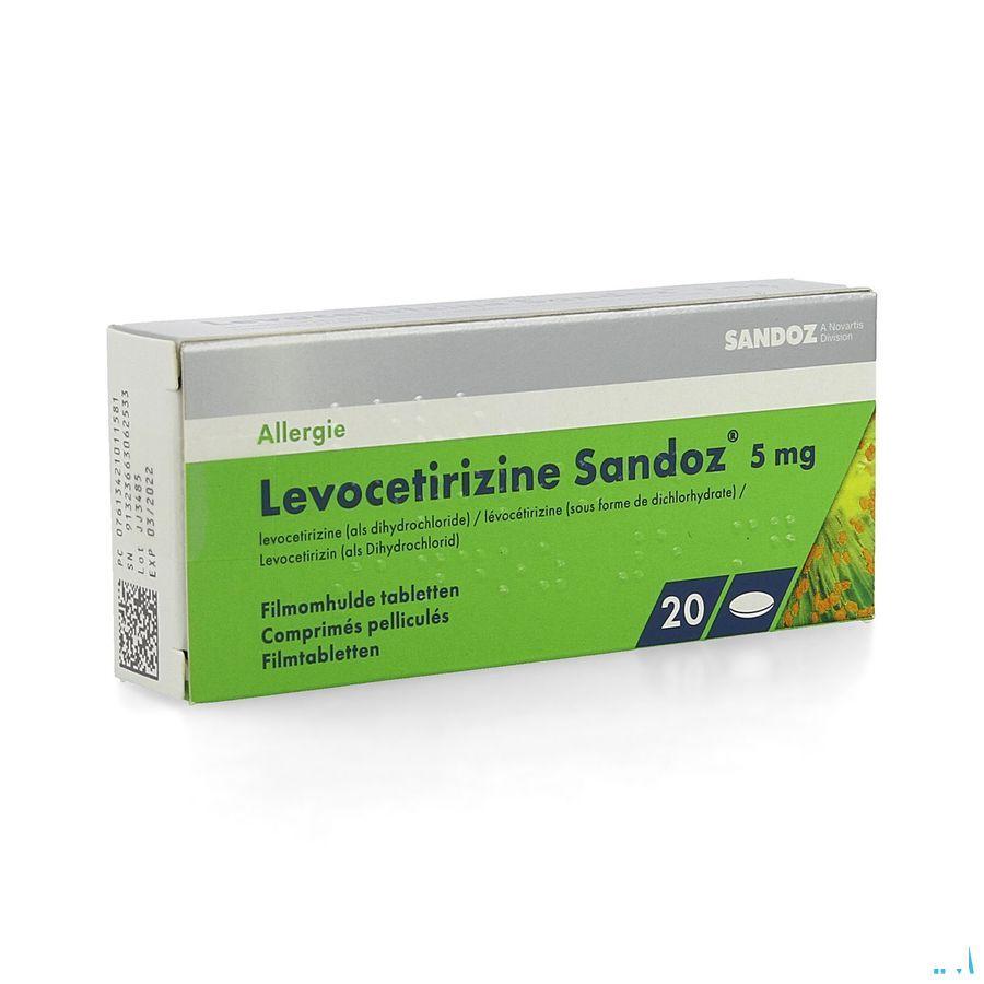 Levocetirizine Sandoz 5 mg Tabletten Enrob. 20 X 5 mg