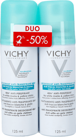 Vichy Deo Anti trace Aerosol 48u Duo 2x125 ml  -  Vichy