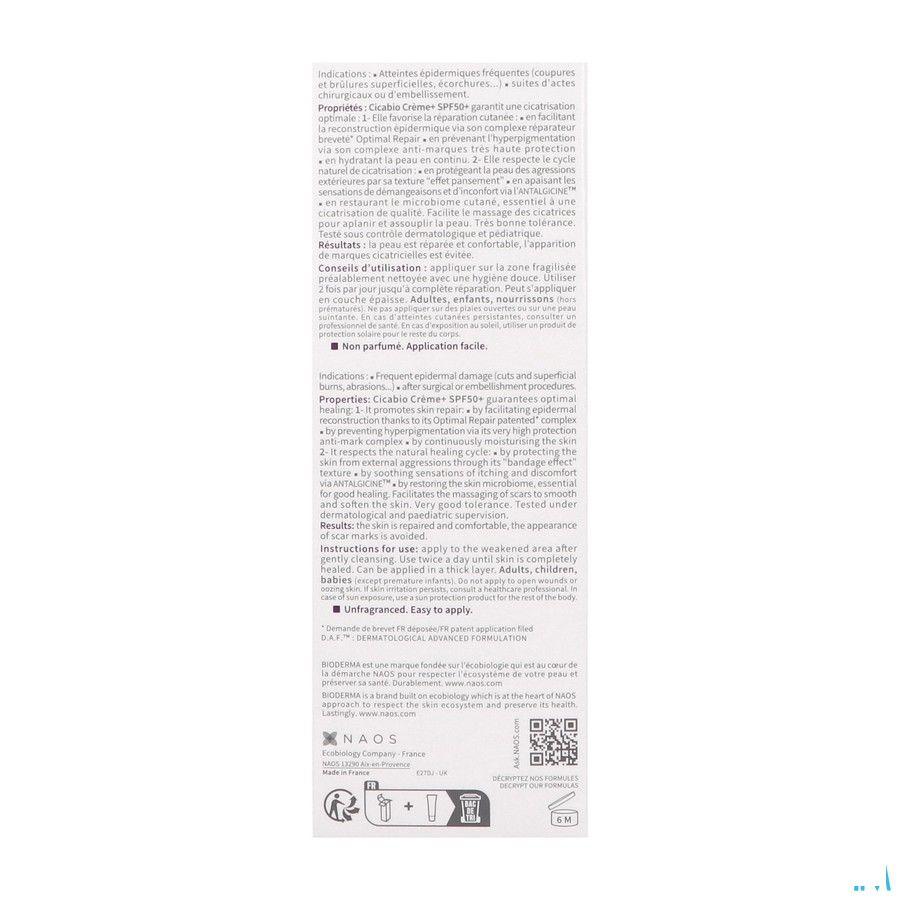 Bioderma Cicabio Creme+ Spf50+ 40 ml