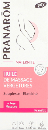 Massage Olie Zwangerschapstriemen 100  ml Pranarom  -  Pranarom