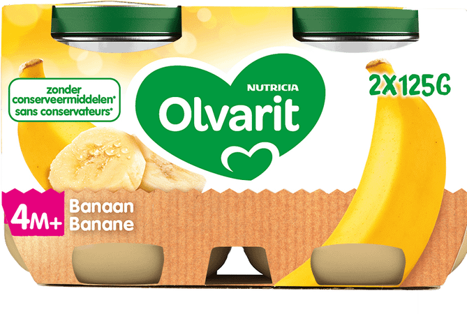Olvarit Banane 2x125 gr 4m06  -  Nutricia