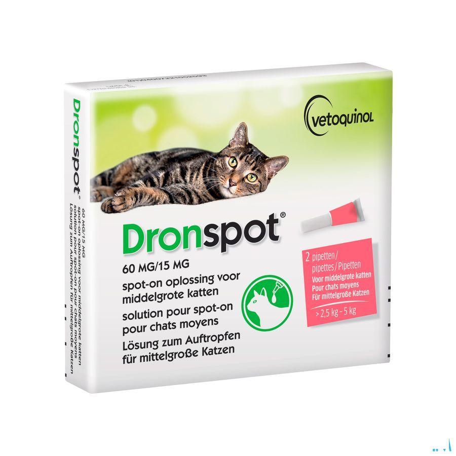 Dronspot 60 mg/15 mg Spot-On Kat Medium>2,5-5Kg Pip2