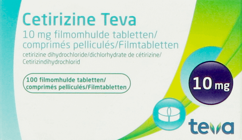 Cetirizine Teva 10 mg Comprimes Pellicules 100 