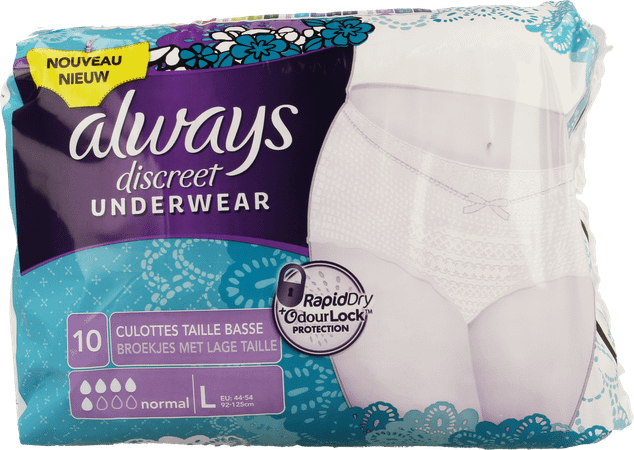 Always Discreet Incontinence Pants L Lage Taille10