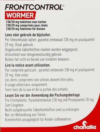 Frontcontrol Wormer 230 mg/20 mg Kat Tabl 2