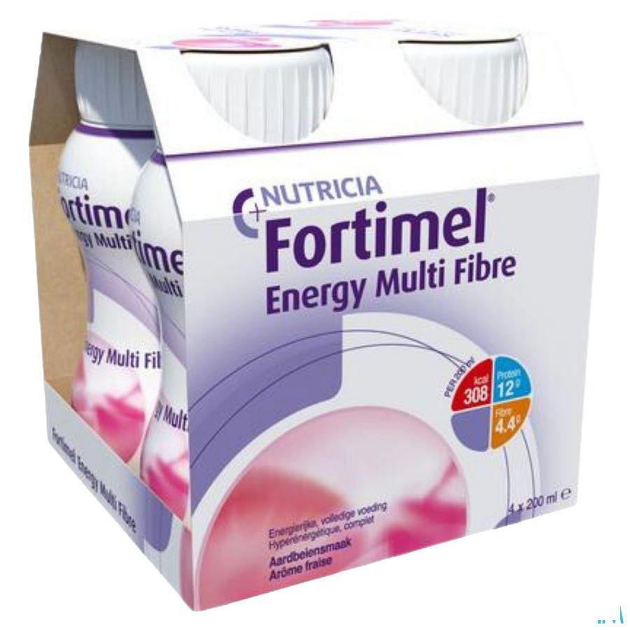 Fortimel Energy Multi Fibre Aardbei 4x200 ml  -  Nutricia