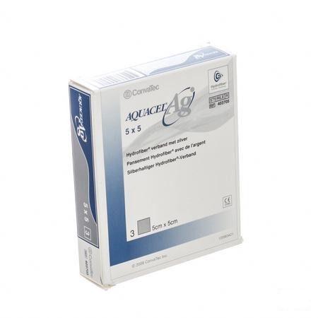 Aquacel Ag Verband Hydrofiber Ster 5x 5cm 3 403705  -  Convatec