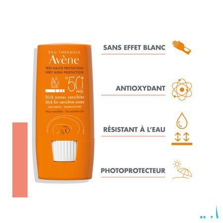 Avene Zon Ip50+ Stick Gevoelige Zones 8 ml  -  Avene