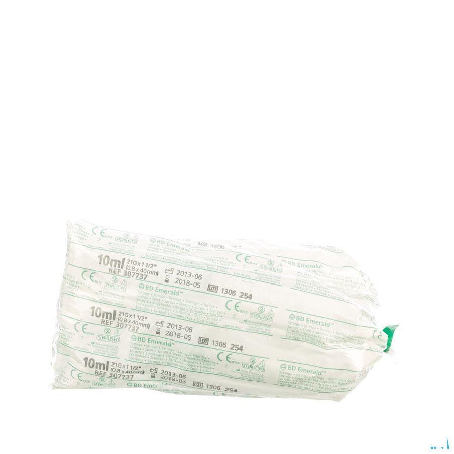 Bd Emerald Spuit 10 ml + Naald 21 gr 1 1/2 10 307737