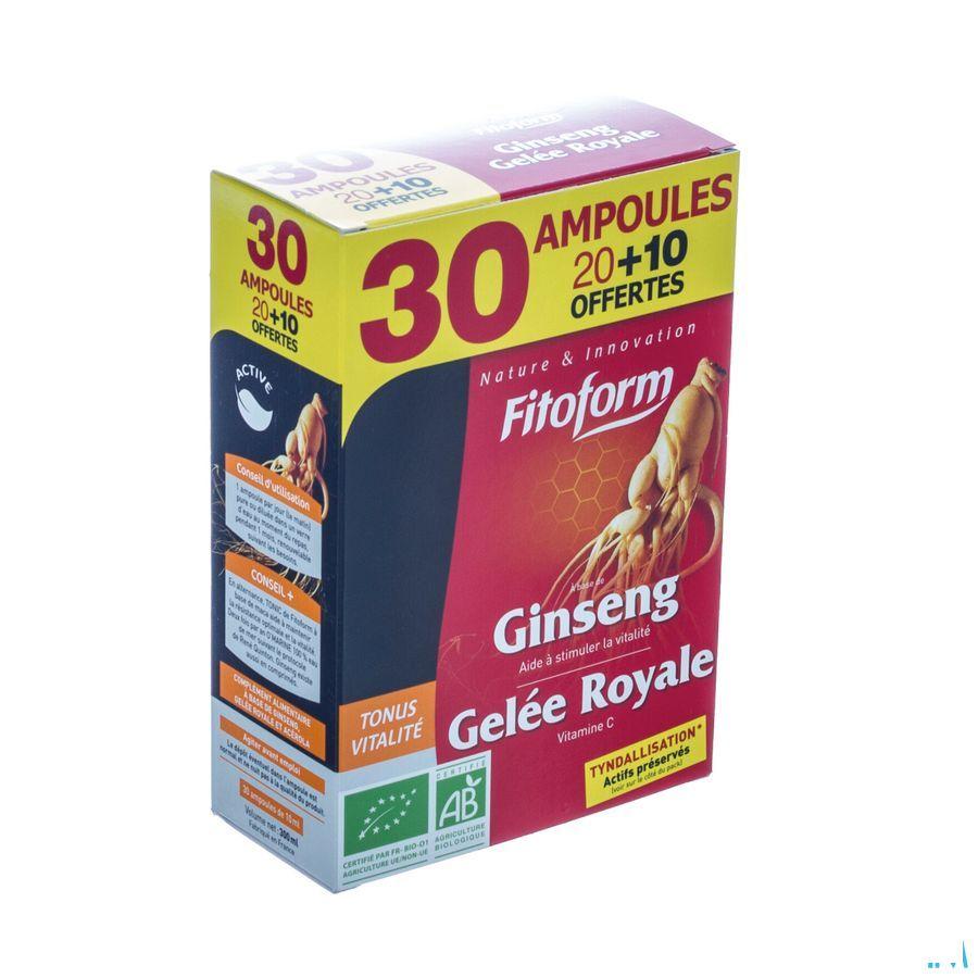 Ginseng Koninginnebrij Ampullen 20 + 10  -  Bioholistic Diffusion