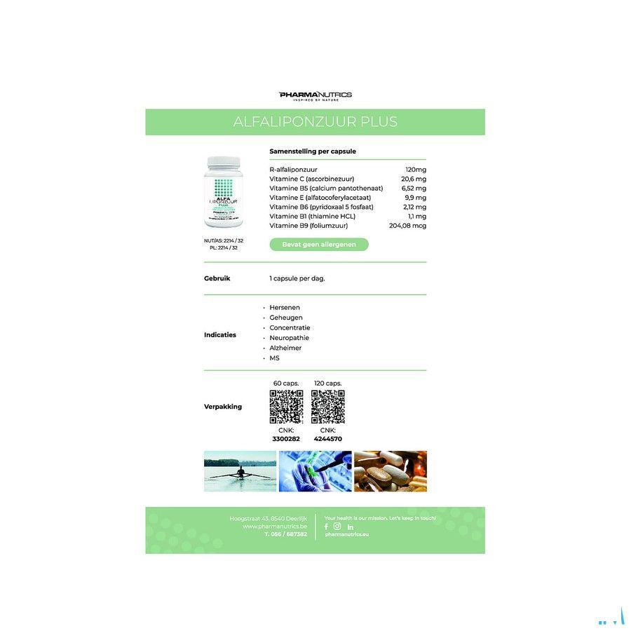 Alfa Liponzuur Plus V-Capsule 60 Pharmanutrics  -  Pharmanutrics