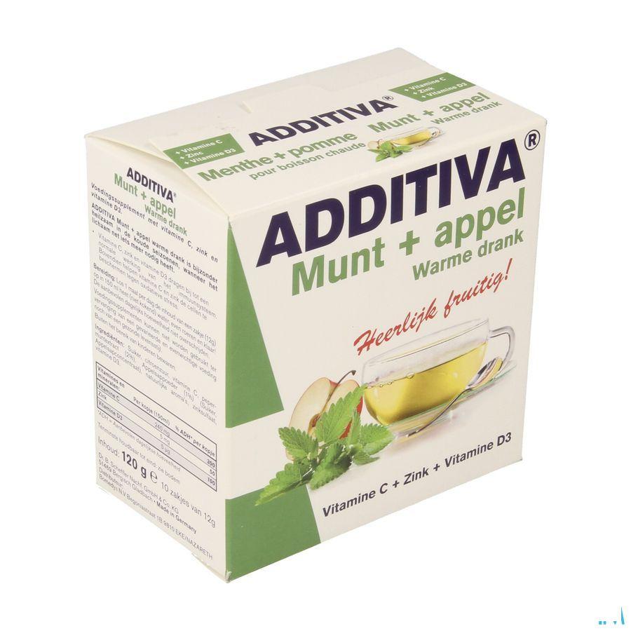 Additiva Warme Drank Munt Appel Zakje 10x12g  -  Bomedys