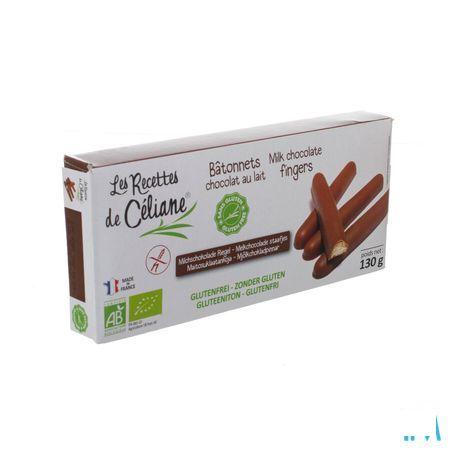 Celiane Melkchocolade Staafjes Bio 130 gr 4589  -  Revogan