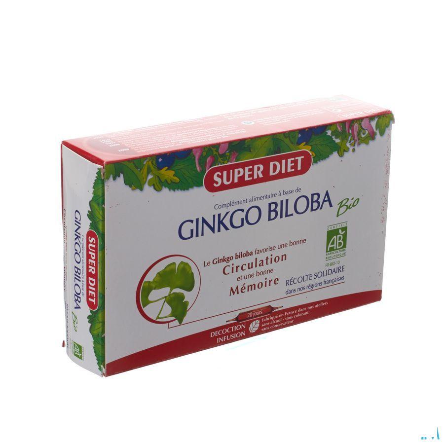 Super Diet Ginkgo Biloba Intelect. Ampullen 20x15 ml  -  Superdiet Laboratoires