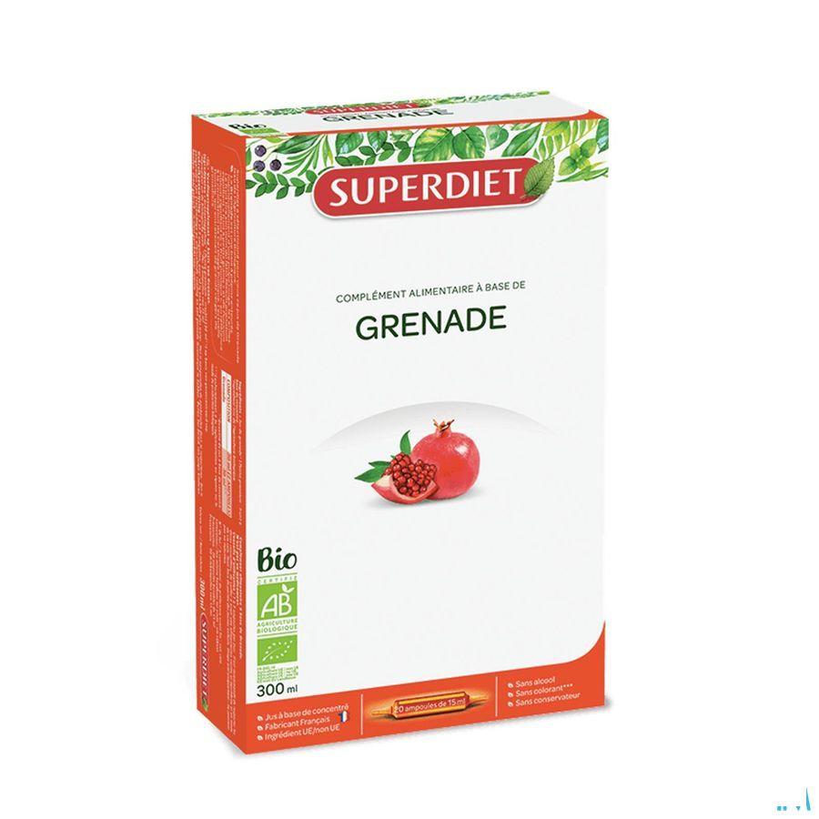 Super Diet Granaatappel Bio Ampullen 20x15 ml  -  Superdiet Laboratoires