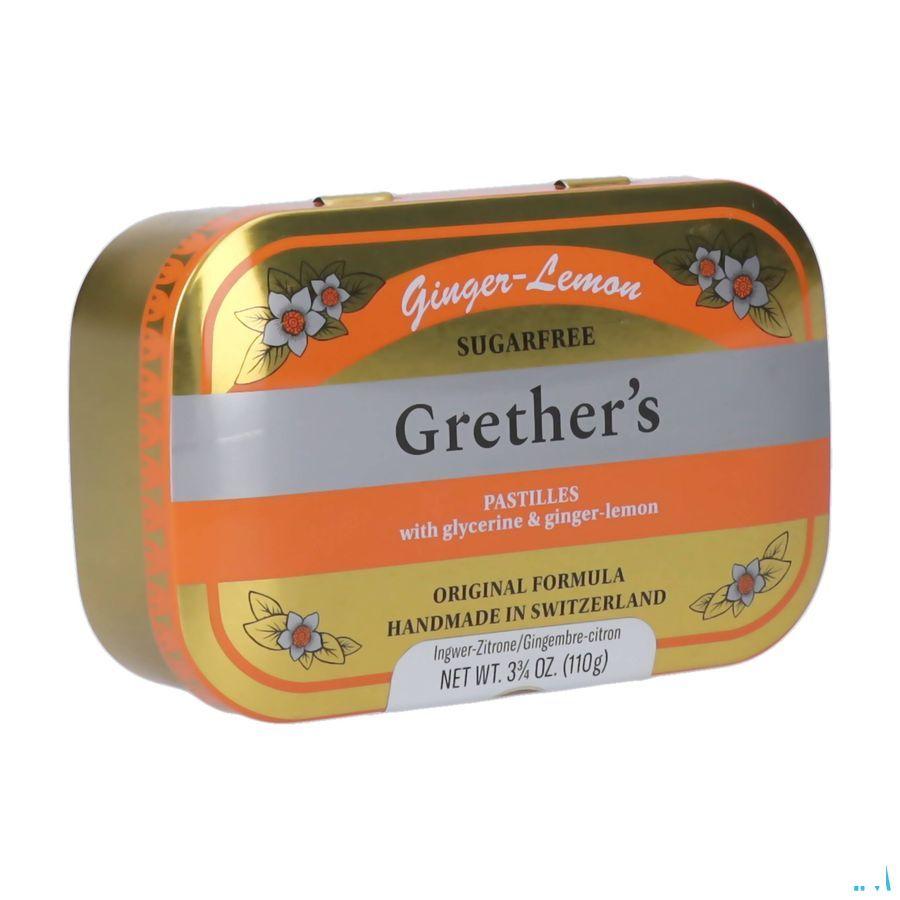 Grether'S Suikervrij Pastilles Gember-Citroen 110 g  -  Melisana