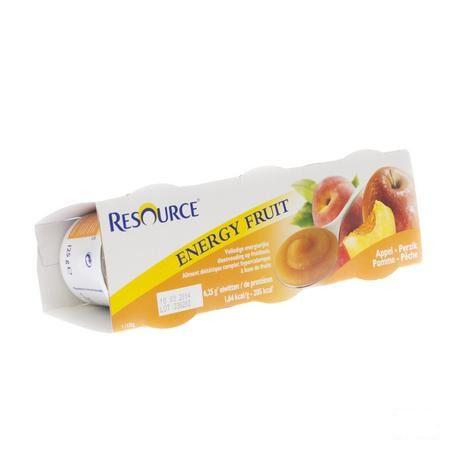 Resource Energy Fruit Appel-perzik Cups 3x125 gr  -  Nestle