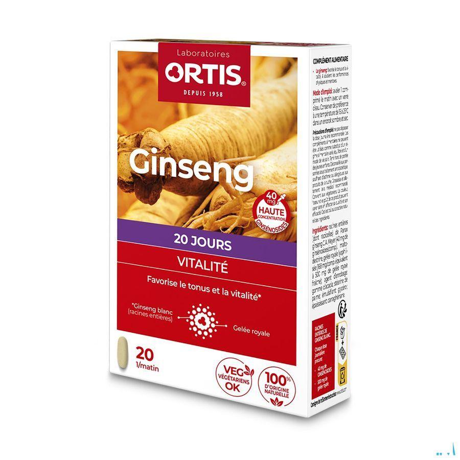 Ortis Vitalite Ginseng 20 Comp 20  -  Ortis