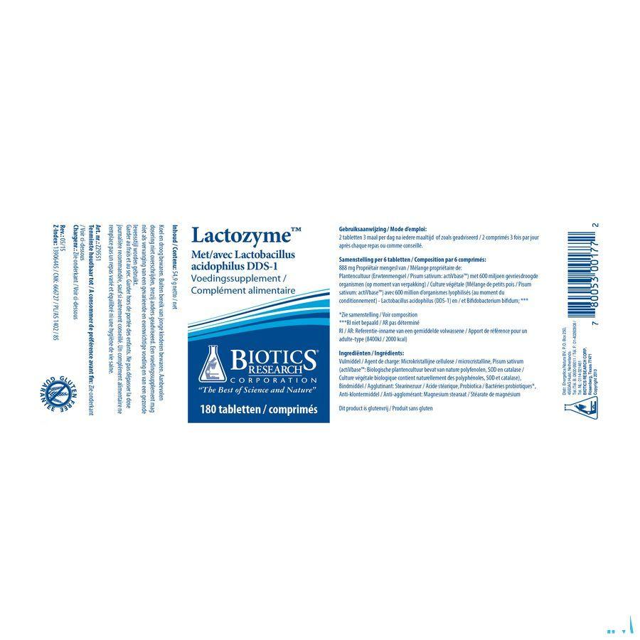 Biotics Lactozyme 180 tabletten  -  Energetica Natura
