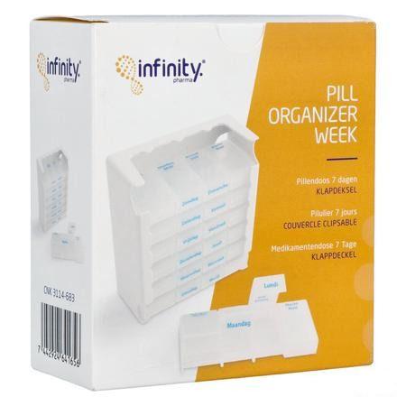 Pill Organizer Semaine Couvercle Clapet  -  Infinity Pharma