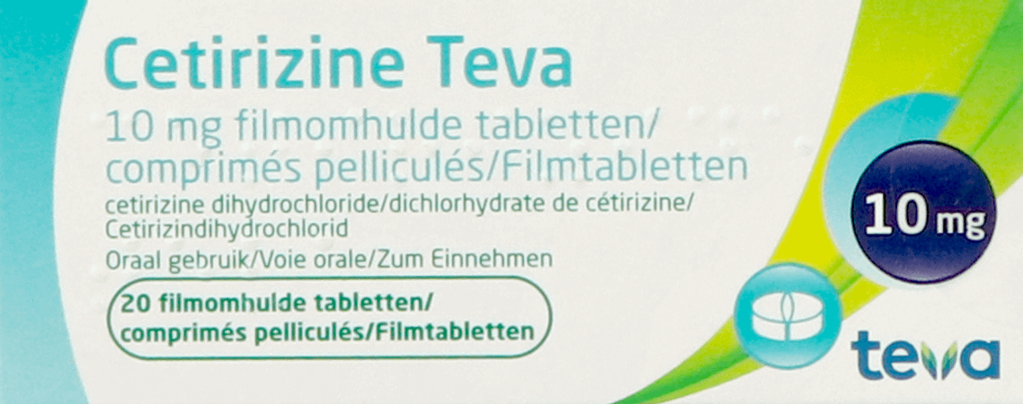 Cetirizine Teva 10 mg Comprimes Pellicules 20 
