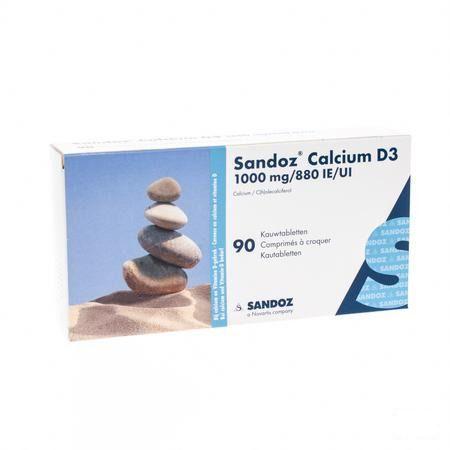Sandoz Calcium D3 kauwtabletten 90x1000 mg/880IE