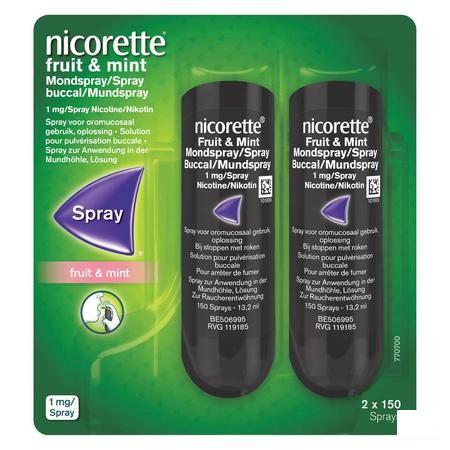 Nicorette Fruit & Mint 150 Dose Spray 2x