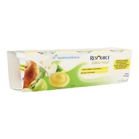 Resource Energy Fruit Pomme Cups 3x125 gr  -  Nestle