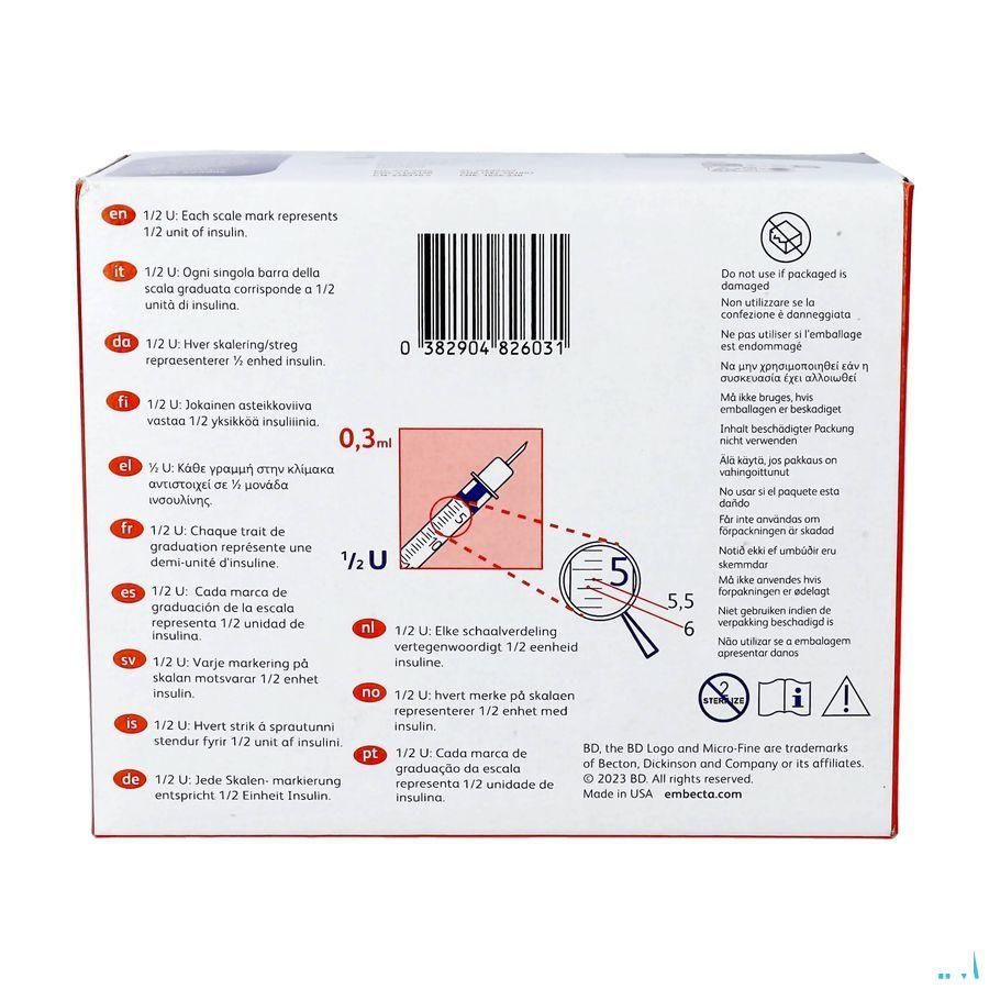 Bd Microfine+ Ser.Ins.Demi 0,3  ml 30G 8Mm100 324826