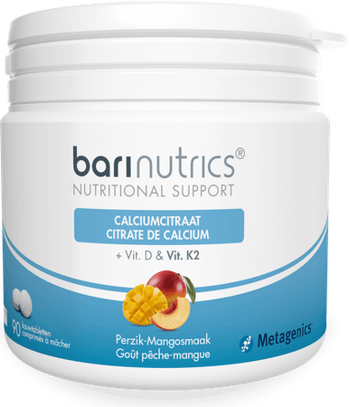 Barinutrics Calciumcitraat Perzik-Mango Kauwcomp90  -  Metagenics