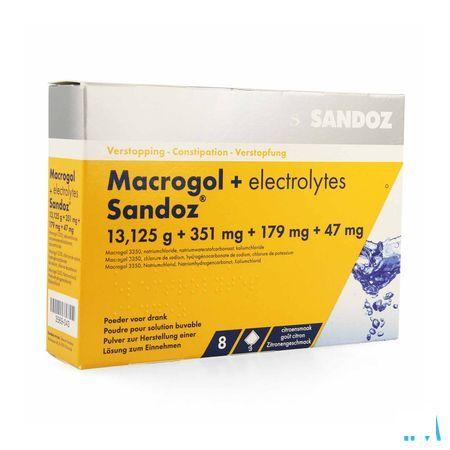 Macrogol + Electr Sandoz Pulv Gout Citron Sachets 8 