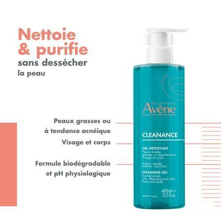 Avene Cleanance Gel Nettoyant 400 ml  -  Avene