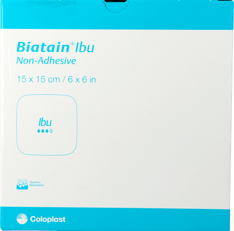 Biatain-ibu Verband N/adh + ibuprof. 15x15,0 5 34115  -  Coloplast