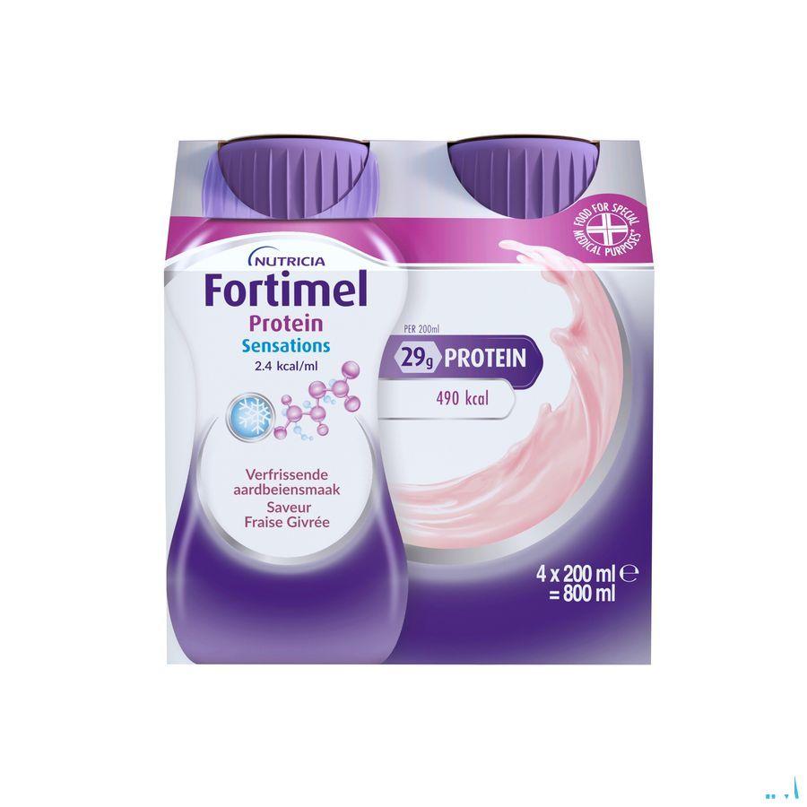Fortimel Protein 2.4Kcal Verfriss Aardbei 4 x 200 ml